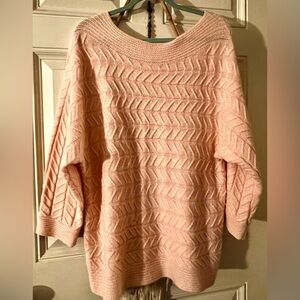 NewYork &Co. - Boat Neck, 3/4 sleeve, Pink knit sweater Size XL